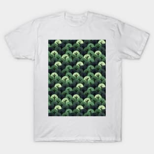 Simple Circle Green Leaves Patterns - Nature - Leaf- Watercolor - Seamless T-Shirt